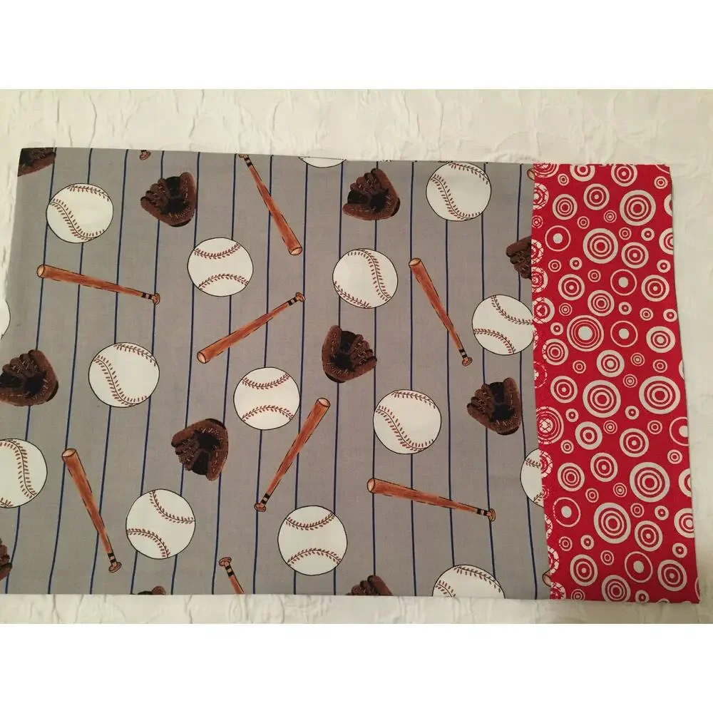 PLAY BALL! Toddler/Travel Size 100% Cotton Handmade PILLOWCASE